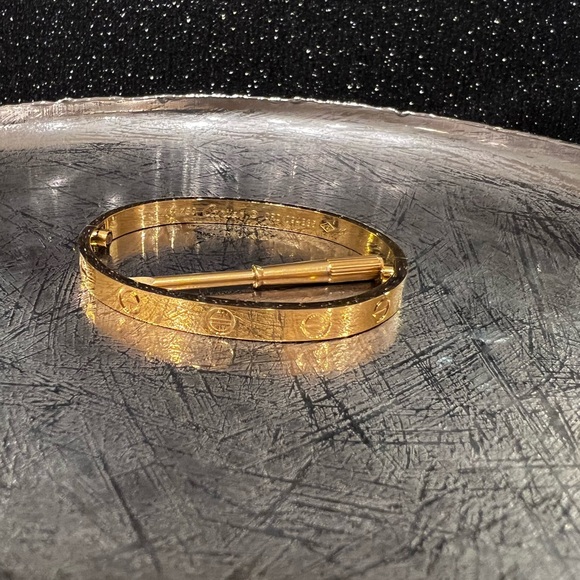 Bundle of New Gold Plated Stainless Steel Love Bracelet Bangle with Screwdriver - Picture 5 of 8